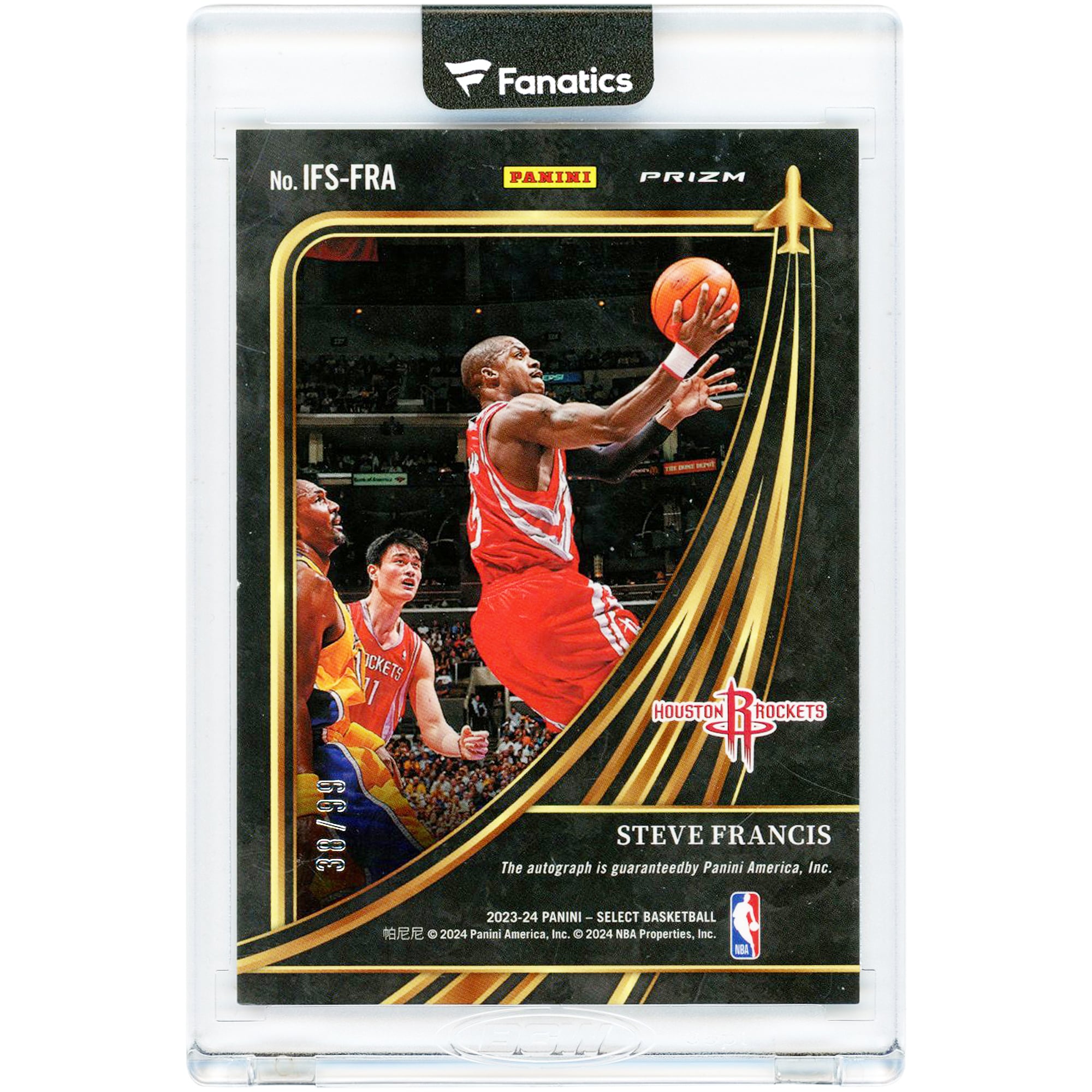 Carte autographiée de Steve Francis (Houston Rockets) 2023-24 Panini Select In Flight Signatures #IFS-FRA #38/99