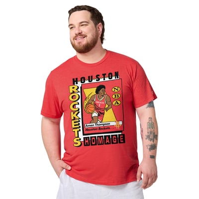 Amen Thompson Houston Rockets Homage Unisex Trading Card Tri-Blend T-Shirt - Red