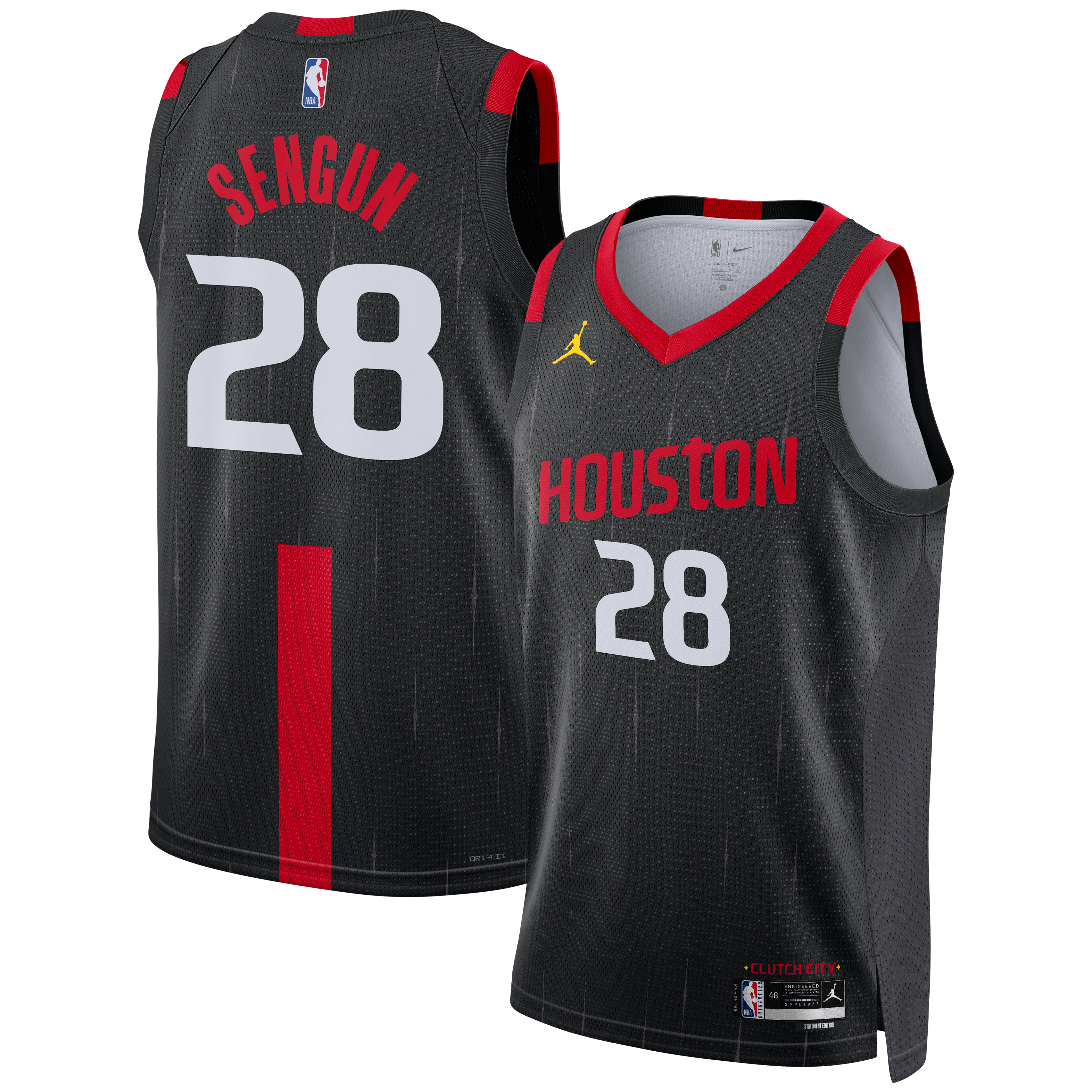 Maillot Swingman unisexe Jordan Brand Alperen Şengün noir Houston Rockets - Édition Statement