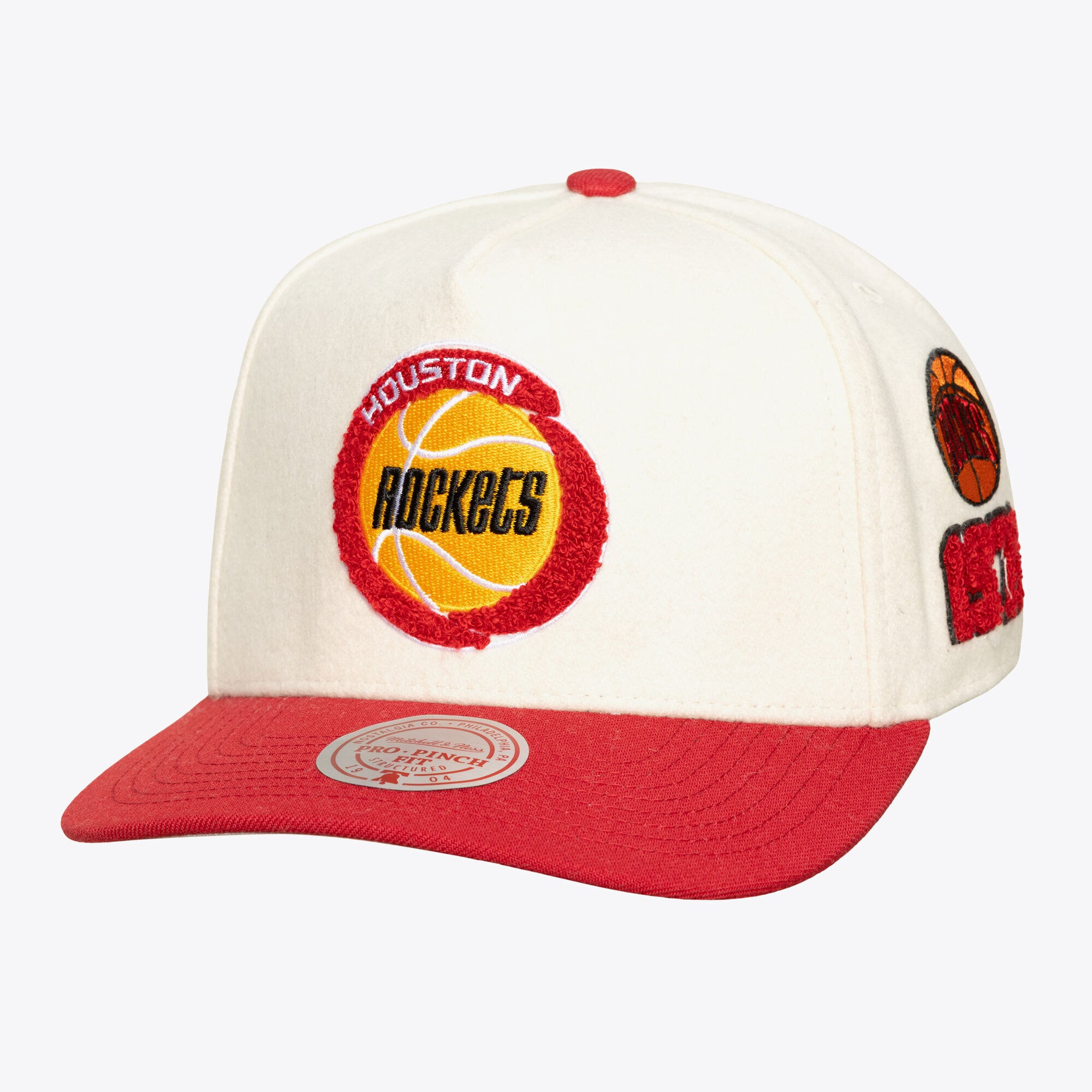 Casquette unisexe Mitchell & Ness crème Houston Rockets Team Pro ajustable