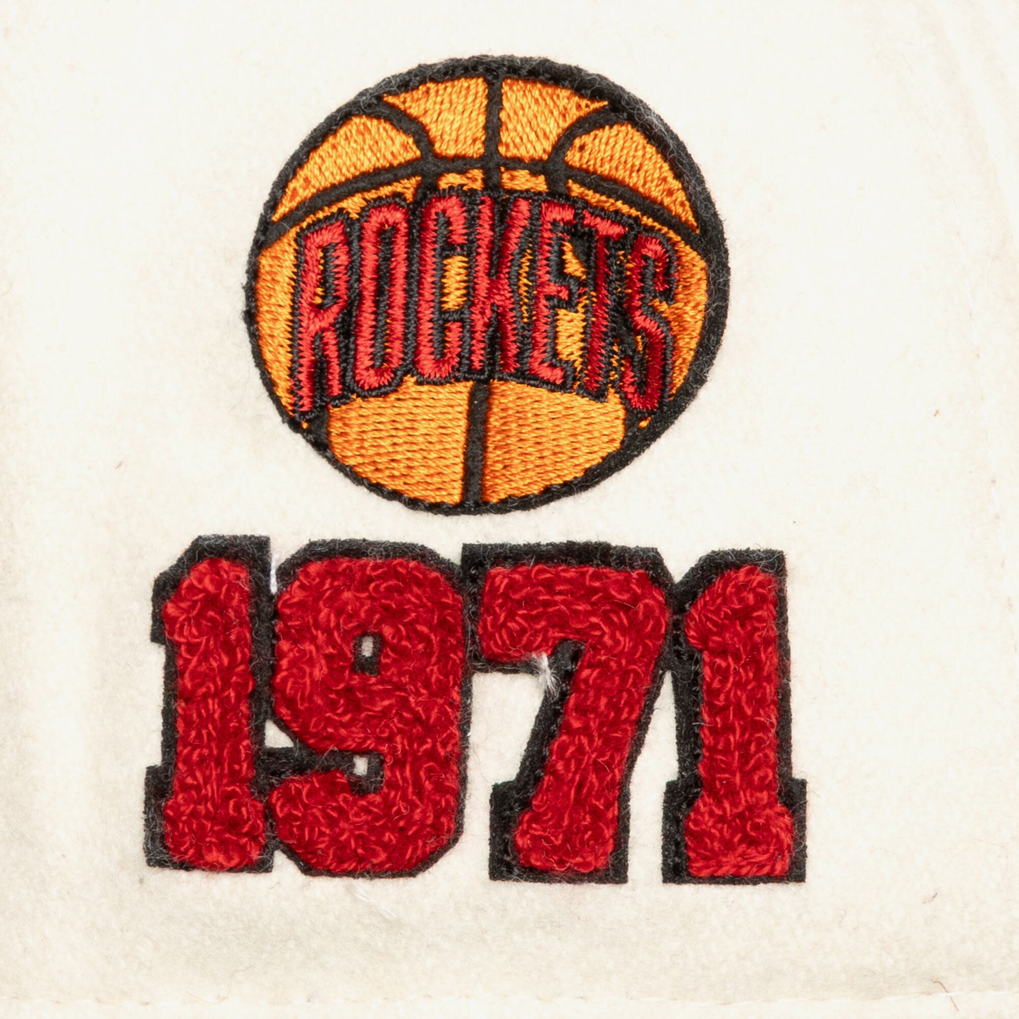 Casquette unisexe Mitchell & Ness crème Houston Rockets Team Pro ajustable