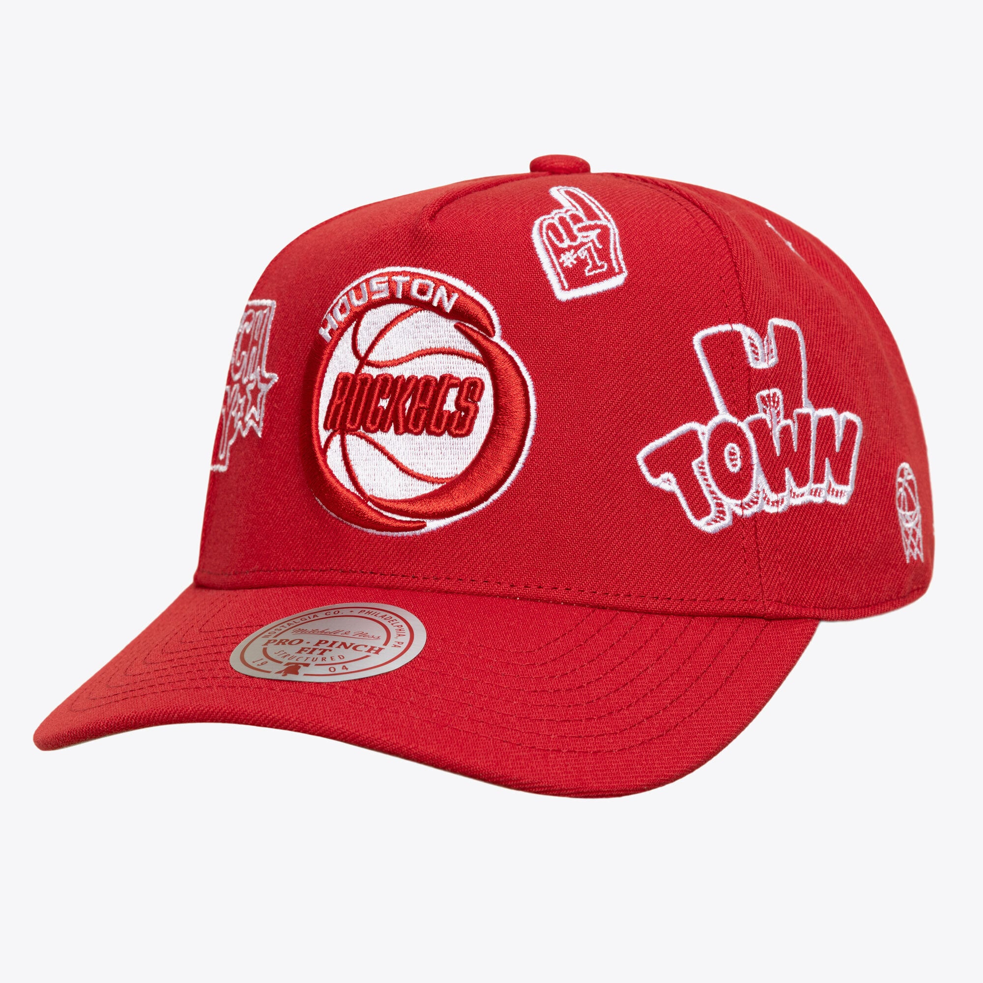 Casquette unisexe Mitchell & Ness rouge Houston Rockets Hardwood Classics Downtown Doodle Pro