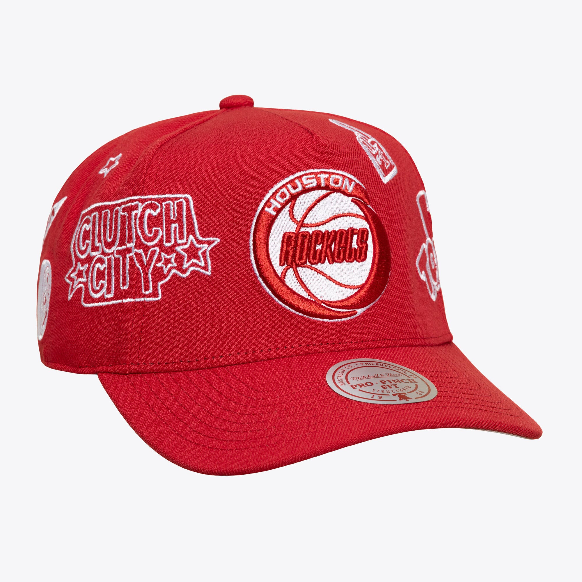Casquette unisexe Mitchell & Ness rouge Houston Rockets Hardwood Classics Downtown Doodle Pro