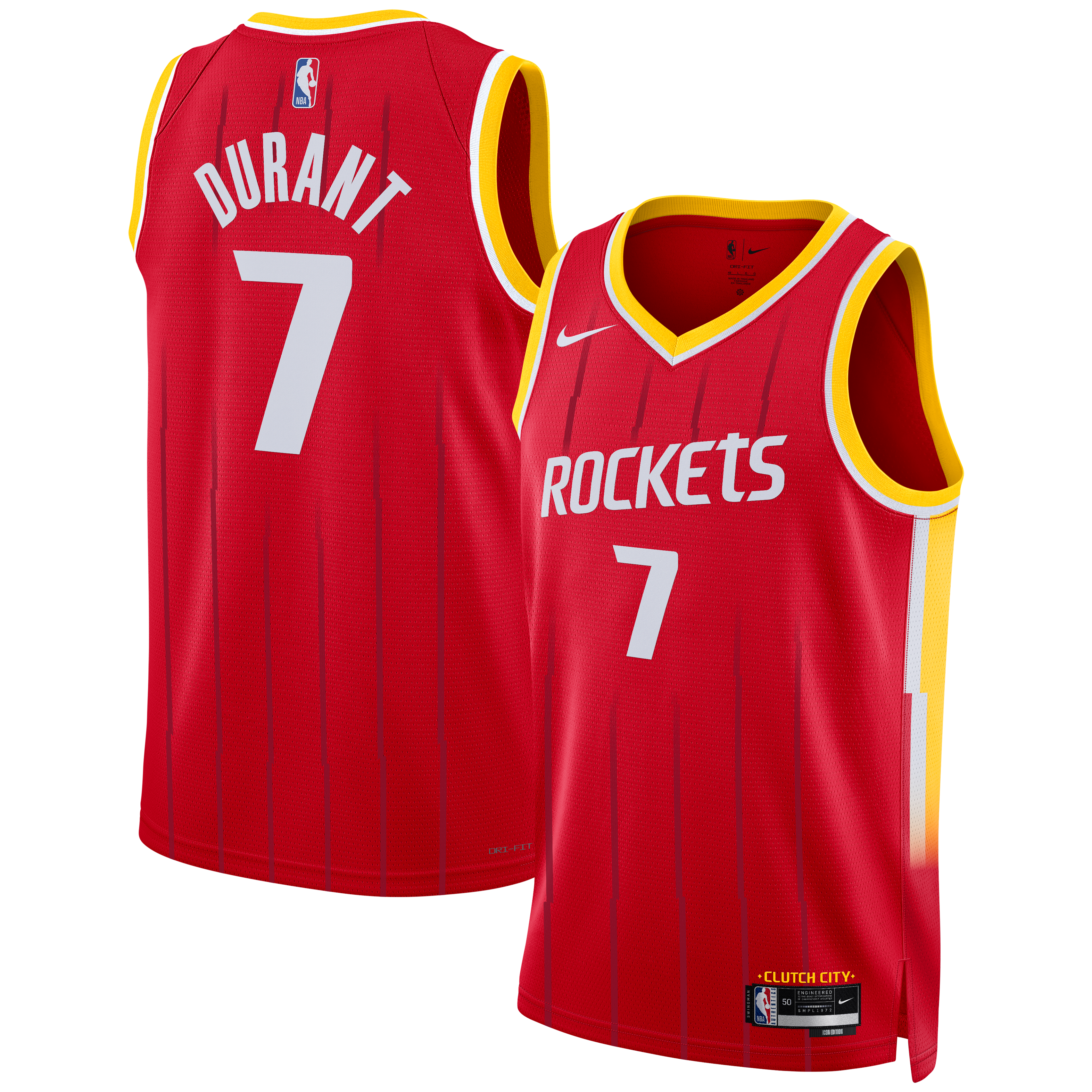 Unisex Nike Kevin Durant Red Houston Rockets Swingman Jersey - Icon Edition