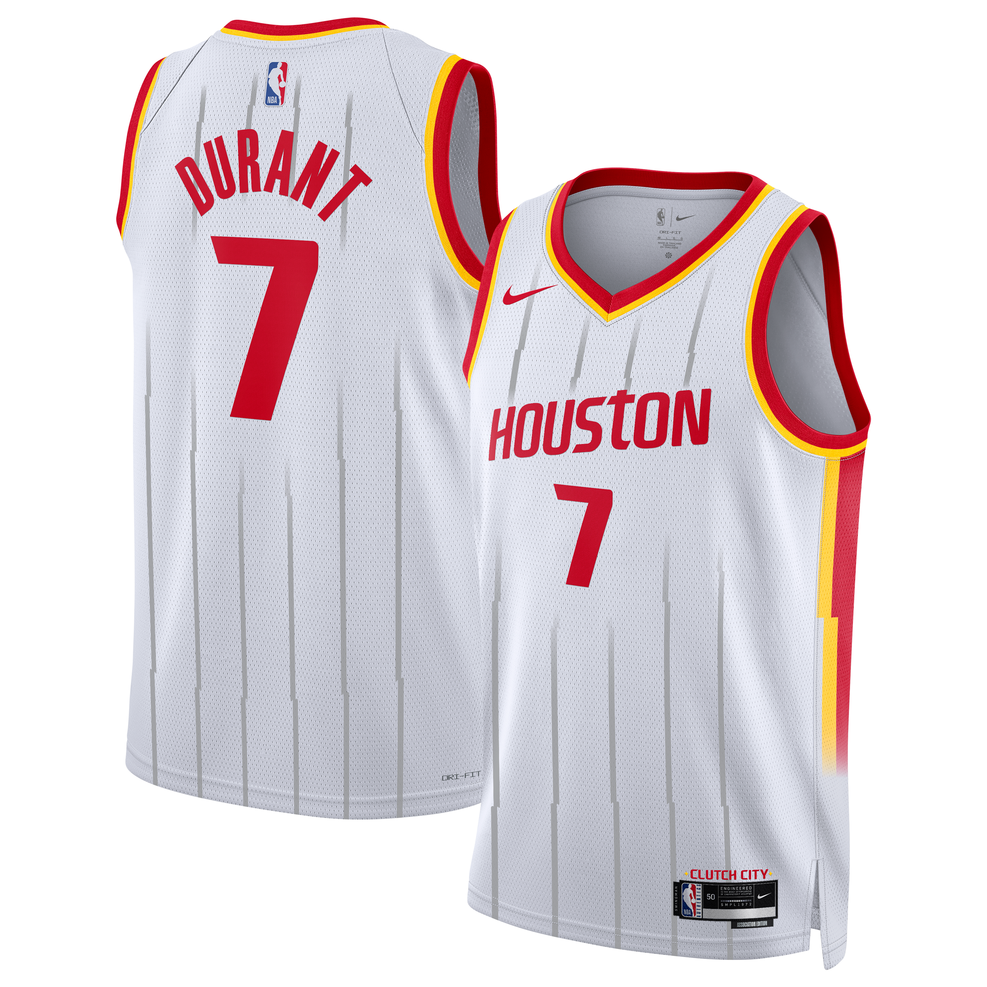 Unisex Nike Kevin Durant White Houston Rockets Swingman Jersey - Association Edition