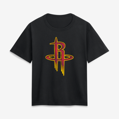 Houston Rockets Women's Metallic Mascot T-Shirt - Black