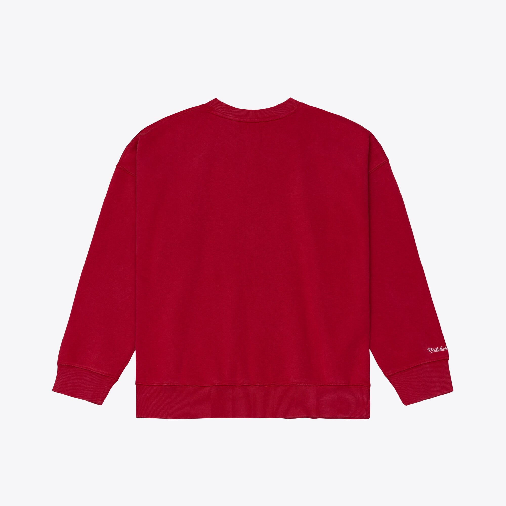 Women's Mitchell & Ness Red Houston Rockets Core Essentials Micro Logo Fleece Sweatshirt