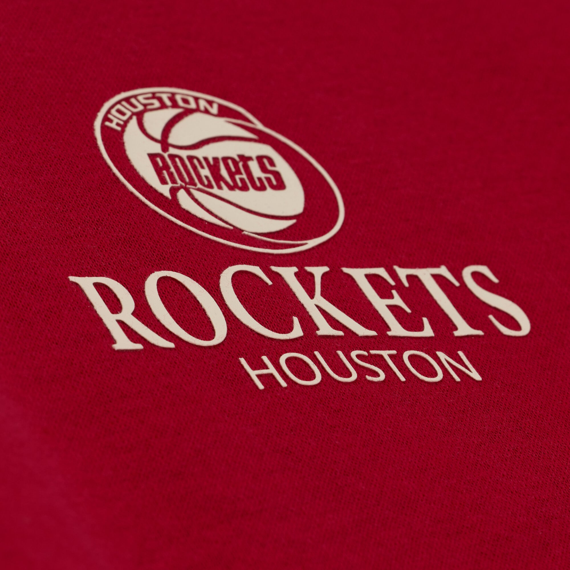 Women's Mitchell & Ness Red Houston Rockets Core Essentials Micro Logo Fleece Sweatshirt