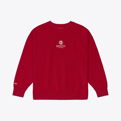  Houston Rockets Mitchell & Ness Women's Core Essentials Micro Logo Fleece Sweatshirt - Red