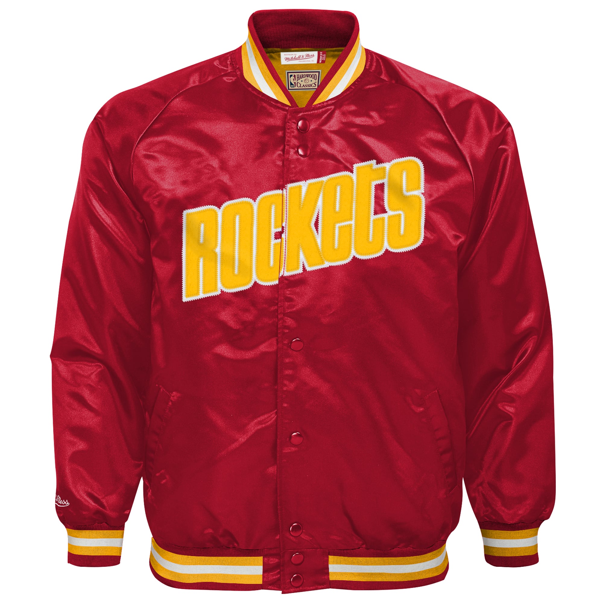 Youth Mitchell & Ness Red Houston Rockets Hardwood Classics Head Coach Full-Snap Raglan Jacket
