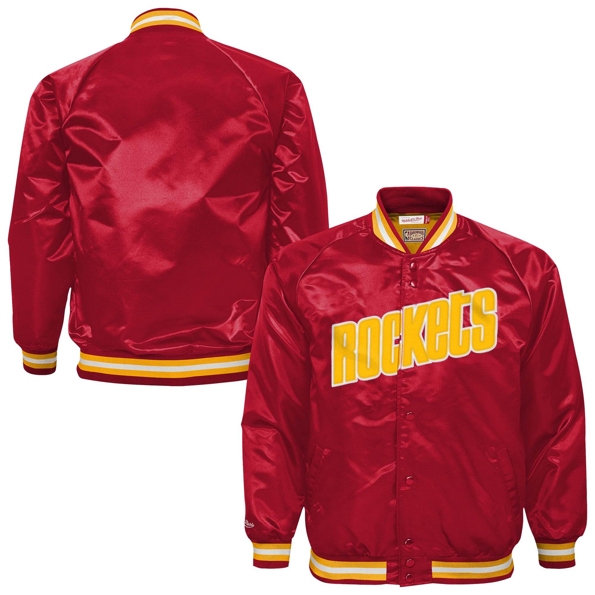 Youth Mitchell & Ness Red Houston Rockets Hardwood Classics Head Coach Full-Snap Raglan Jacket