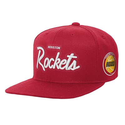 Houston Rockets Mitchell & Ness Youth Head Coach Flat Brim Snapback Hat - Red
