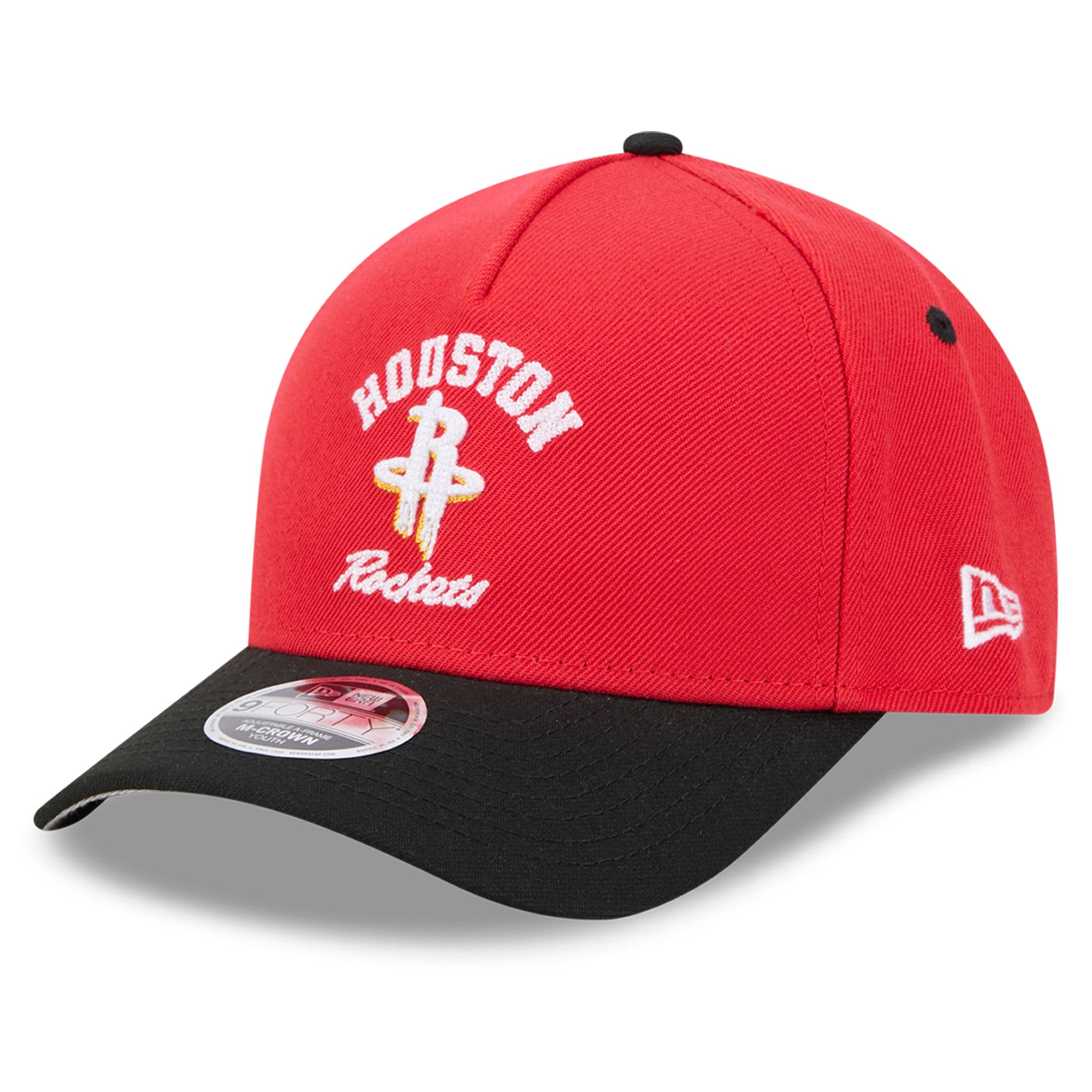 Youth Houston Rockets New Era Red Arch 9FORTY A-Frame M-Crown Adjustable Hat