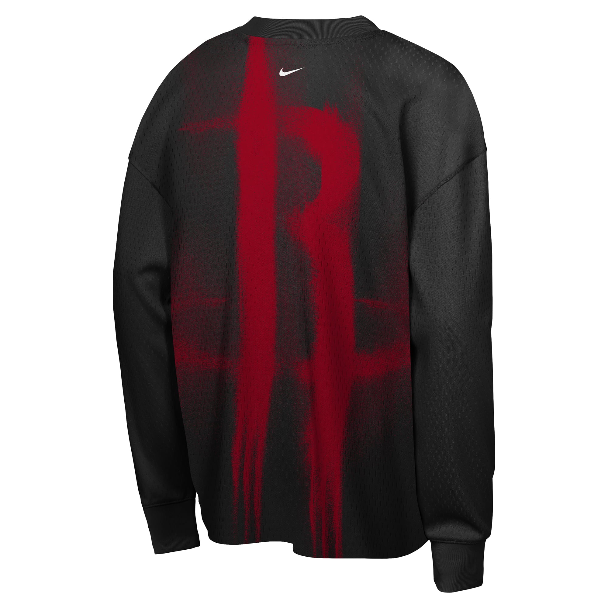 T-shirt à manches longues Nike noir pour jeunes, Houston Rockets, édition standard 2026, performance d'avant-match