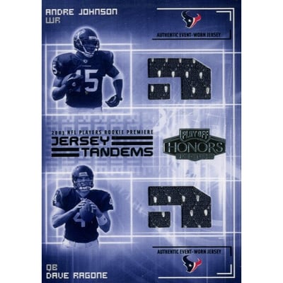 2003 Playoff Honors Jersey Tandems #JT5 Andre Johnson/Dave Ragone