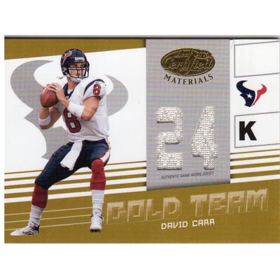2004 Leaf Certified Materials Gold Team Jersey 24K #GT8 David Carr