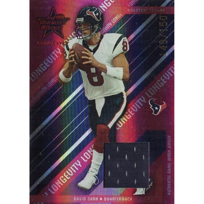 2004 Leaf Rookies and Stars Longevity Materials Ruby #37 David Carr/150