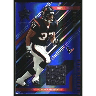 2004 Leaf Rookies and Stars Longevity Materials Sapphire #38 Domanick Davis/99