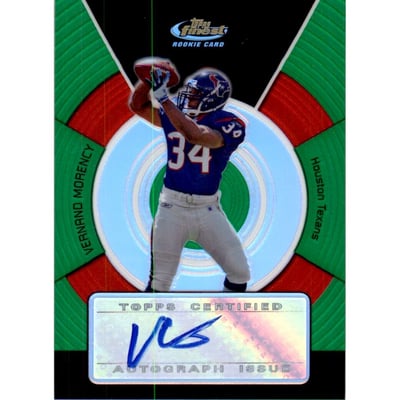 2005 Finest Green Refractors #183 Vernand Morency AU