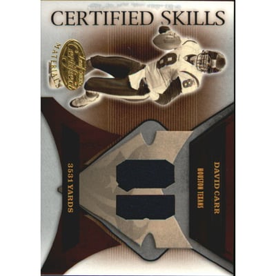 2005 Leaf Certified Materials Certified Skills Jersey Position #11 David Carr