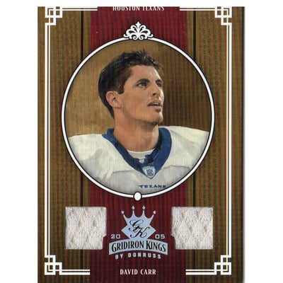2005 Throwback Threads Gridiron Kings Dual Material #10 David Carr