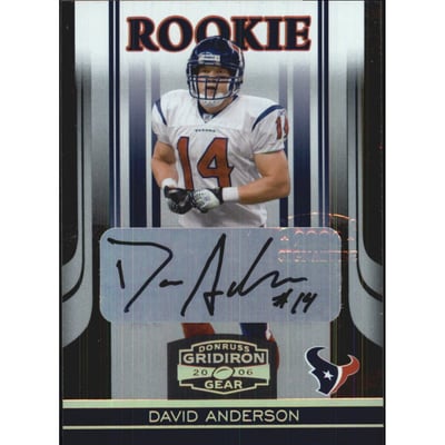2006 Donruss Gridiron Gear Autographs Gold Holofoil #128 David Anderson/250