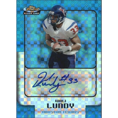 2006 Finest Blue Xfractors #180 Wali Lundy AU