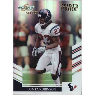2007 Select Artist's Proof #212 Dunta Robinson