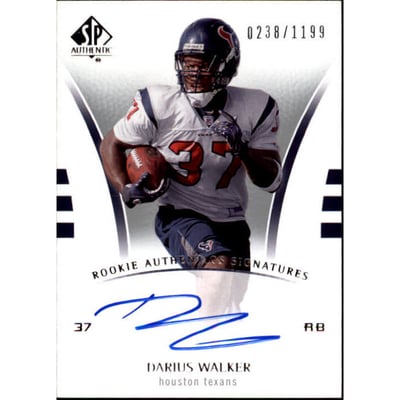 2007 SP Authentic #209 Darius Walker AU RC