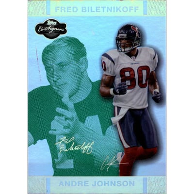 2007 Topps Co-Signers Changing Faces Holosilver Green #32A Andre Johnson/Fred Biletnikoff