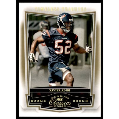 2008 Donruss Classics Timeless Tributes Gold #162 Xavier Adibi