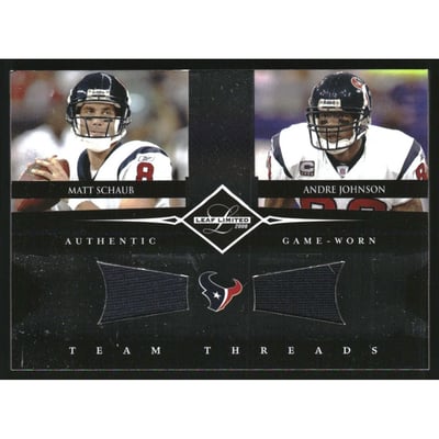 2008 Leaf Limited Team Threads Dual #3 Matt Schaub/Andre Johnson