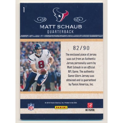 2010 Classics Dress Code Jerseys #1 Matt Schaub/90