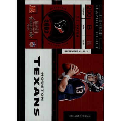 2011 Playoff Contenders Playoff Ticket #181 T.J. Yates