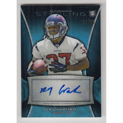 2013 Bowman Sterling Autographs Blue Wave Refractors #BSARG Ray Graham