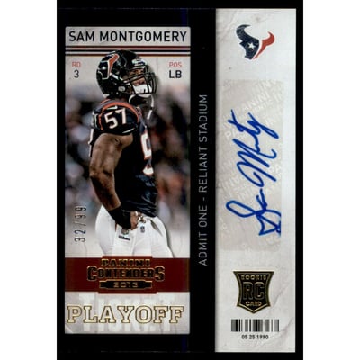 2013 Panini Contenders Playoff Ticket #180B Sam Montgomery AU