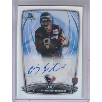2014 Bowman Chrome Rookie Autographs Refractors #RCRACJF C.J. Fiedorowicz