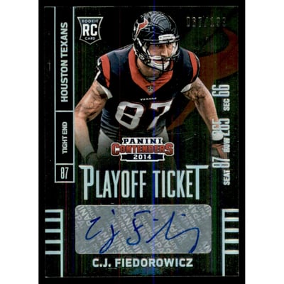 2014 Panini Contenders Playoff Ticket #110B C.J. Fiedorowicz AU