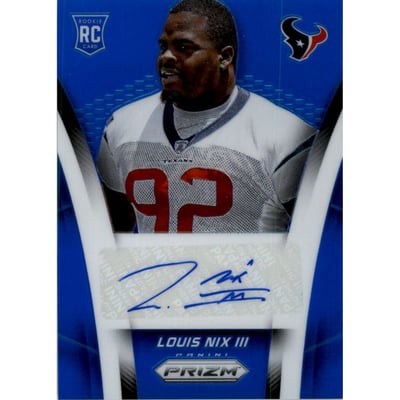 2014 Panini Prizm Rookie Autographs Prizms Blue #ARLN Louis Nix III/75