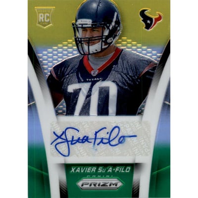 2014 Panini Prizm Rookie Autographs Prizms Neon Green Yellow #ARXS Xavier Su'A-Filo/100