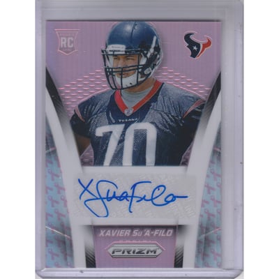 2014 Panini Prizm Rookie Autographs Prizms Pink #ARXS Xavier Su'A-Filo/65