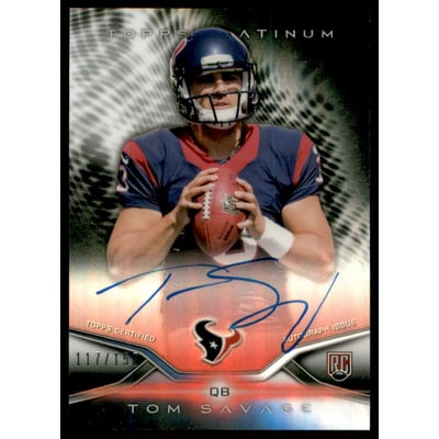 2014 Topps Platinum Autographs Black Refractors #26 Tom Savage