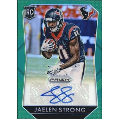 2015 Panini Prizm Rookie Autographs Prizms Green #RSJS Jaelen Strong/75
