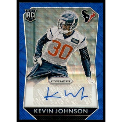 2015 Panini Prizm Rookie Autographs Prizms Light Blue Wave #RSKJ Kevin Johnson/150