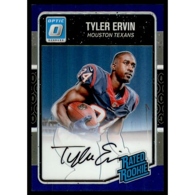 2016 Donruss Optic Rated Rookies Autographs Blue #198 Tyler Ervin