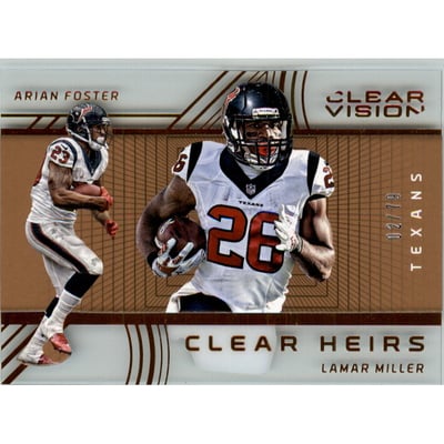 2016 Panini Clear Vision Clear Heirs Bronze #17 Lamar Miller/Arian Foster