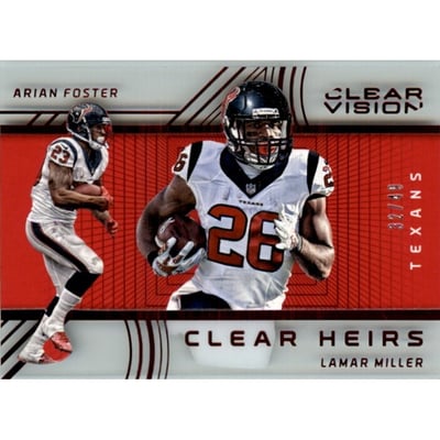 2016 Panini Clear Vision Clear Heirs Red #17 Lamar Miller/Arian Foster