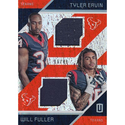 2016 Panini Unparalleled Rookie Dual Memorabilia Orange #15 Tyler Ervin/Will Fuller