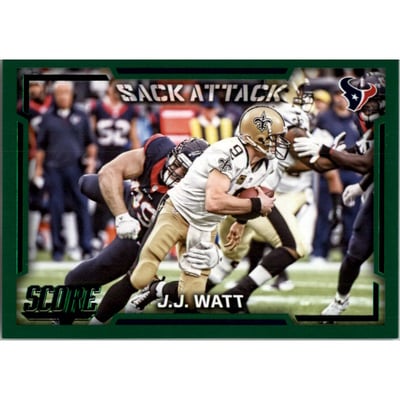 2016 Score Sack Attack Green #3 J.J. Watt