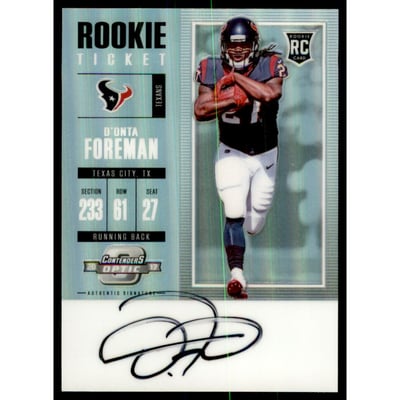 2017 Panini Contenders Optic #118 D'Onta Foreman AU RC